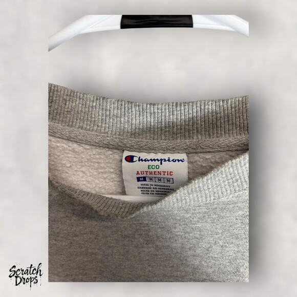 Champion Eco Authentic Gray Crewneck Sweatshirt Pullover Size Small 23x27 - Picture 2 of 4